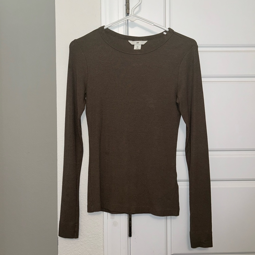 H&M Women's Long Sleeve Top — Light Brown